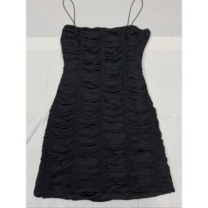 Windsor Black Ruched Mini Dress Size X-Small